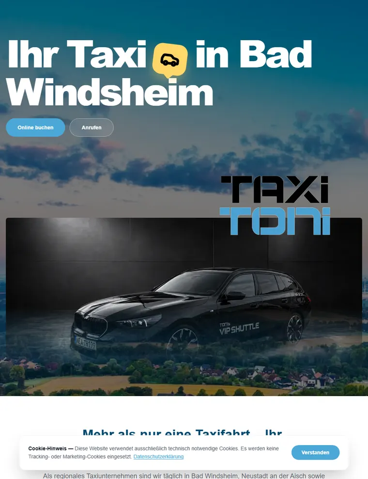 Startseite von taxitoni.de